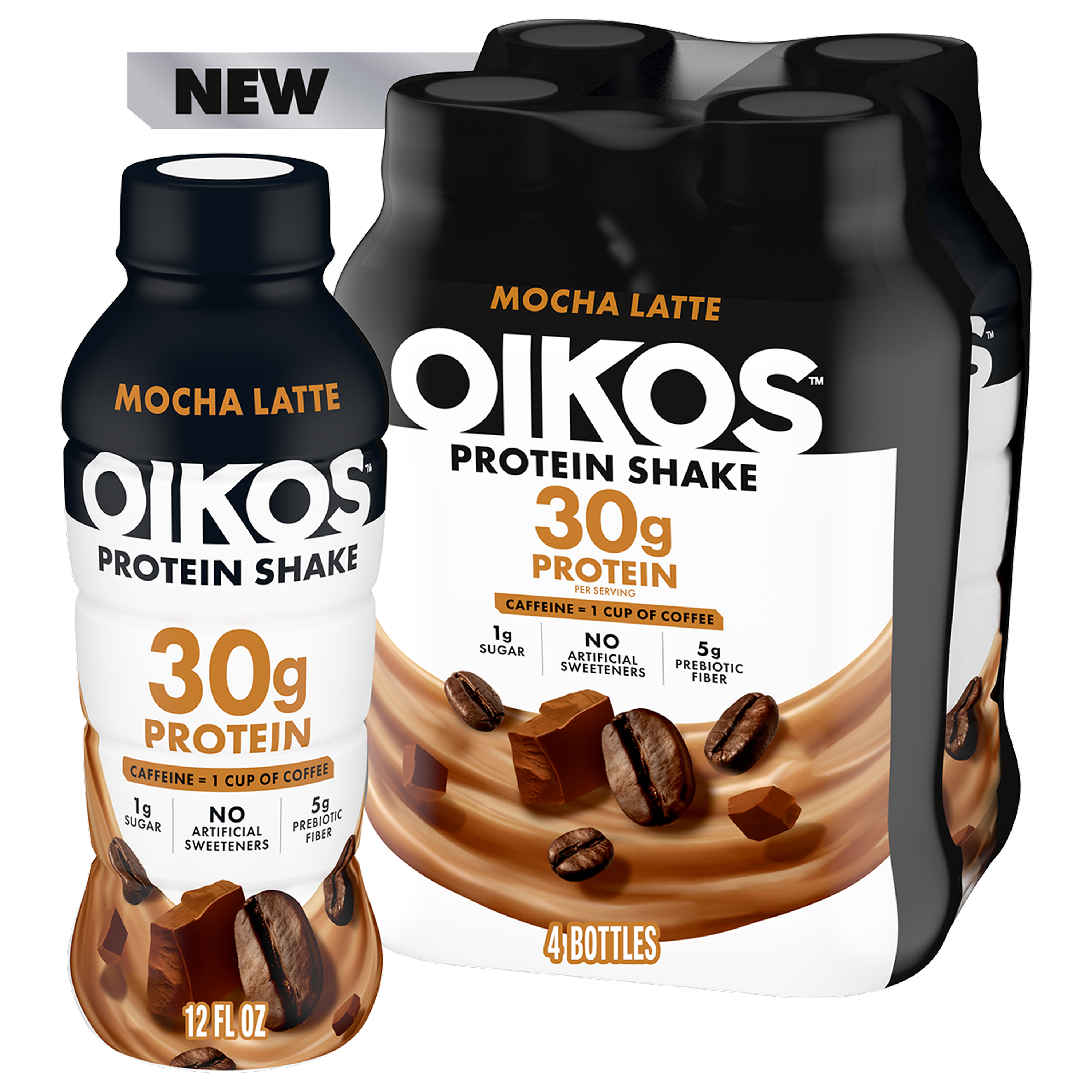Mocha Latte Oikos High Protein Shake 4 Pack with 30g Protein