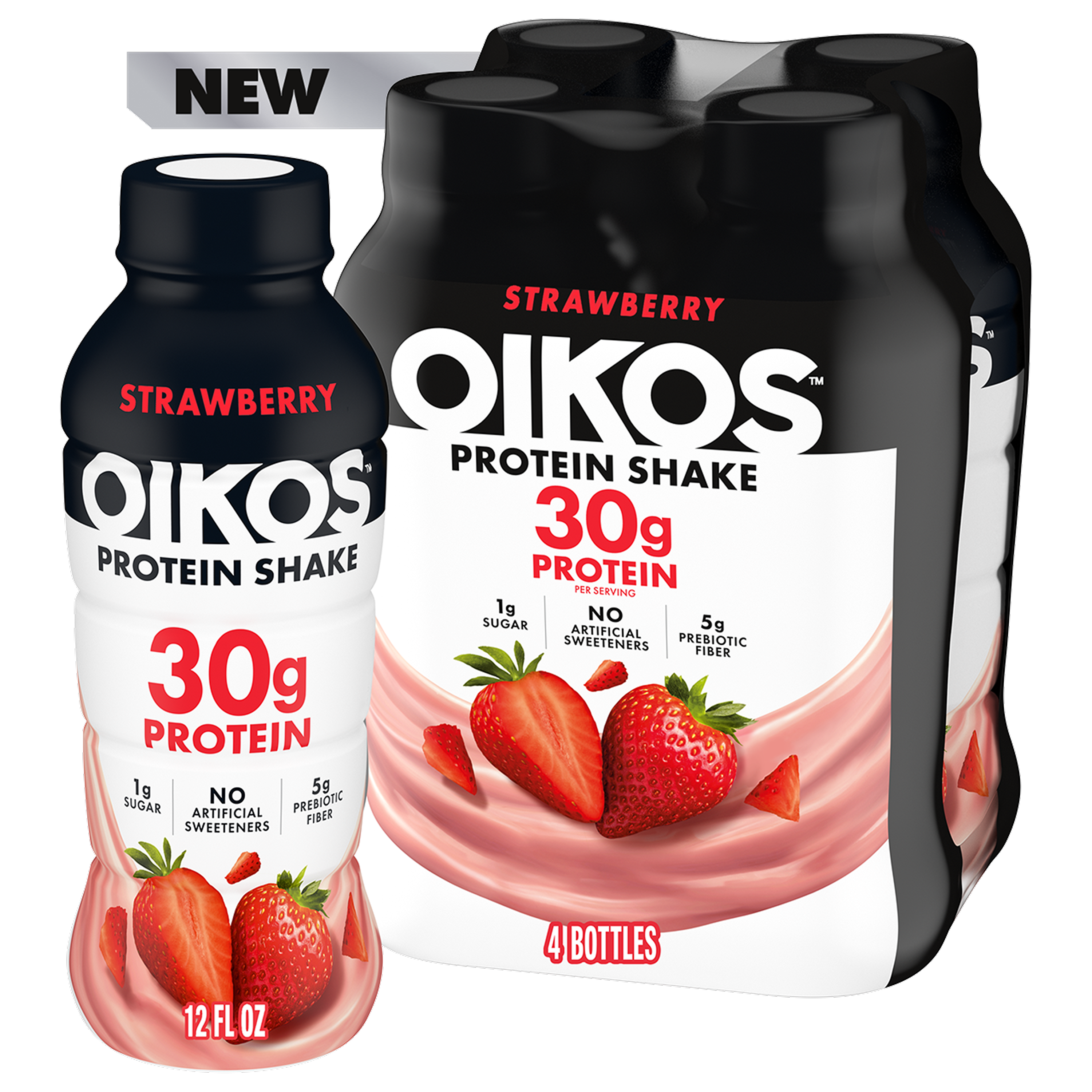 Strawberry Oikos High Protein Shake 4 Pack with 30g Protein
